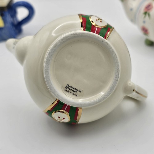 2 Mud Pie Handcrafted & 1 Other Porcelain Hinged Box Teapots Trinket See Pics - Picture 5 of 14