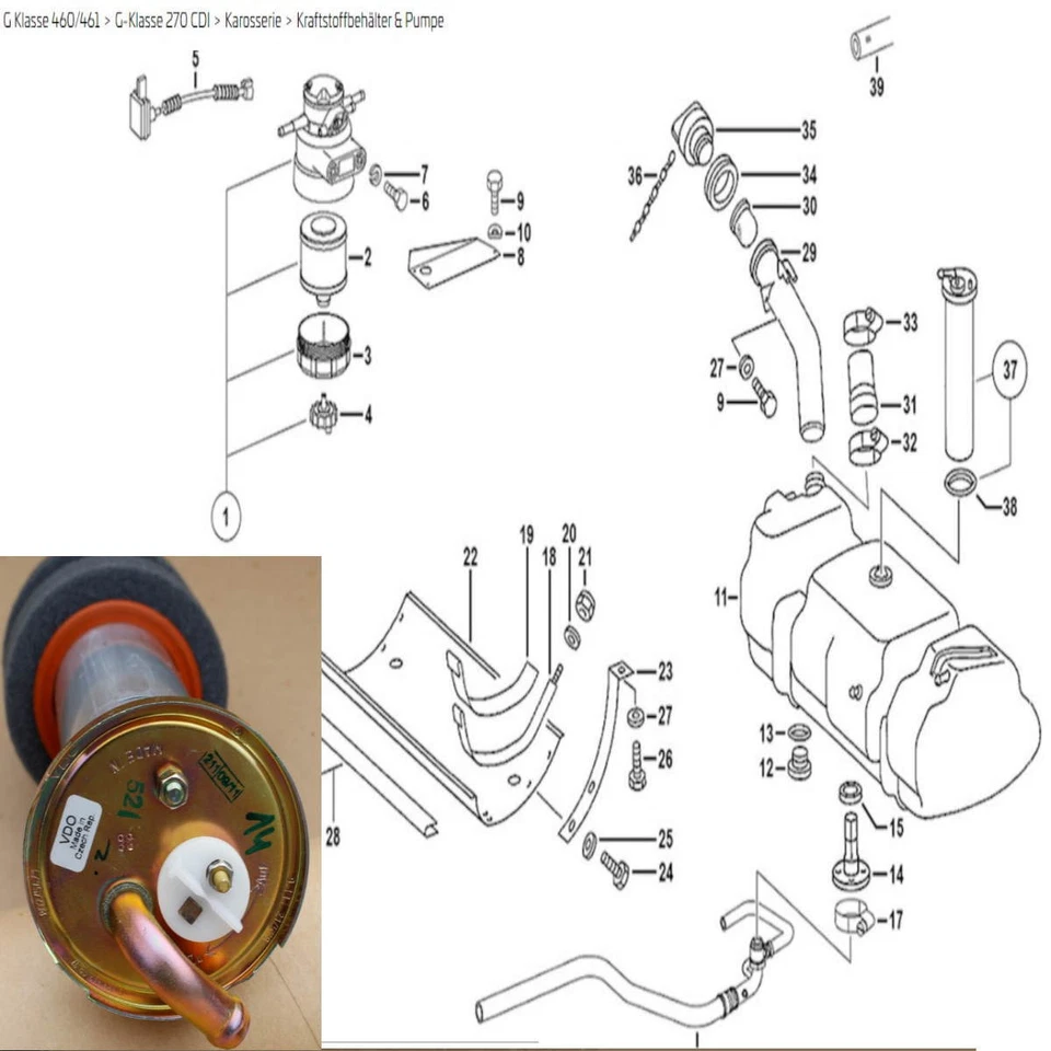 461 463 Mercedes Classe G Puch capteur de niveau de flotteur de carburant - Photo 3/3