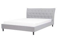 Modernes Polsterbett Doppelbett Lattenrost Hellgrau 160 X 200 Cm Saverne