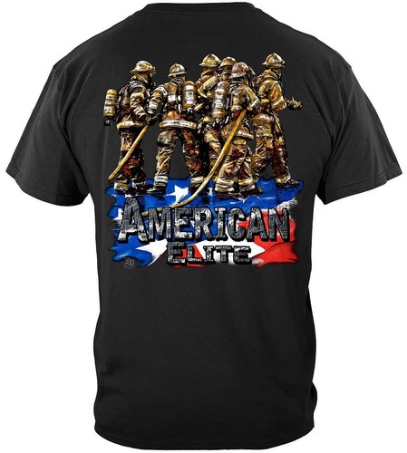 Elite Breed American's Elite Firefighter 100% Cotton Black T-Shirt