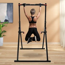 Adjustable Power Tower Dip Station Pull Up Bar, Multifunction Triangular Struct