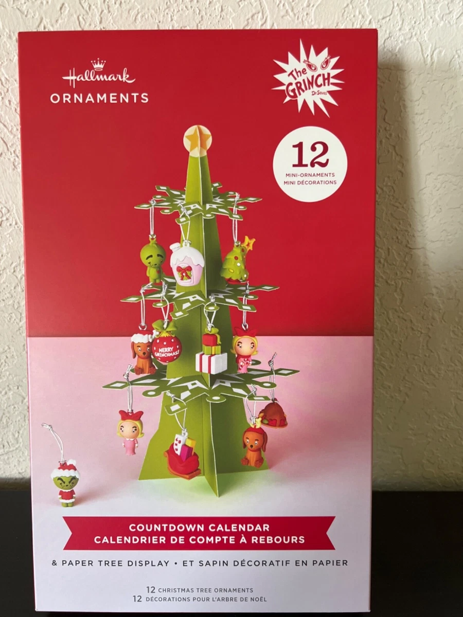 2023 Hallmark SEUSS GRINCH Advent Calendar Christmas Tree 12 Mini Ornaments  NEW | eBay