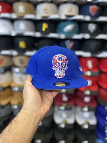 New Era Chicago Cubs Sugar Skull 59fifty Blue Fitted Hat (Sz 7 1/2)