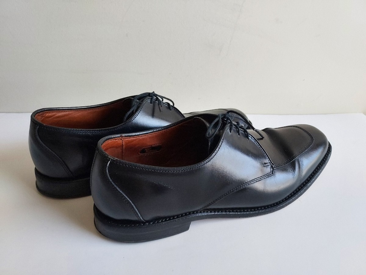 Allen Edmonds Burton Mens Black Leather Apron Toe Lace Up 