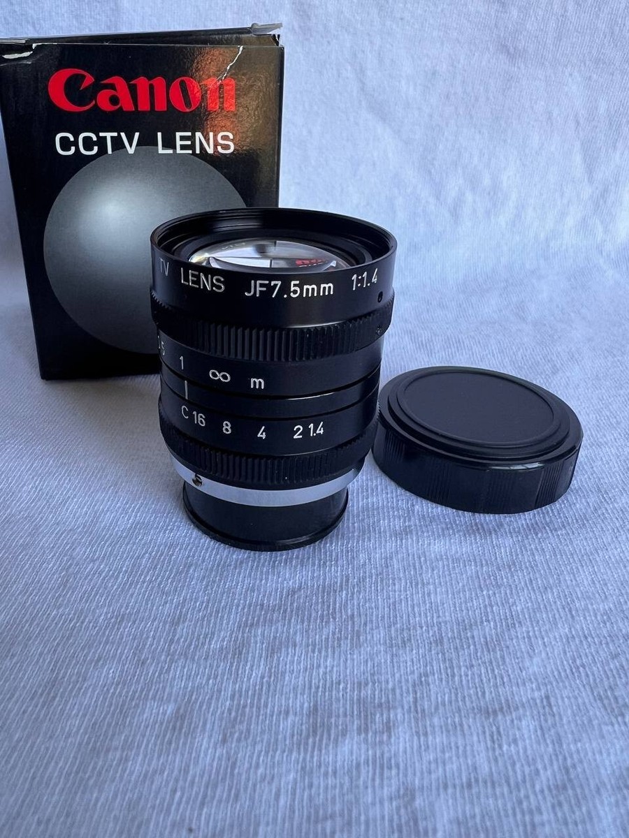 Canon CC TV Lens JF 7.5mm 1:1.4 with lens caps | eBay