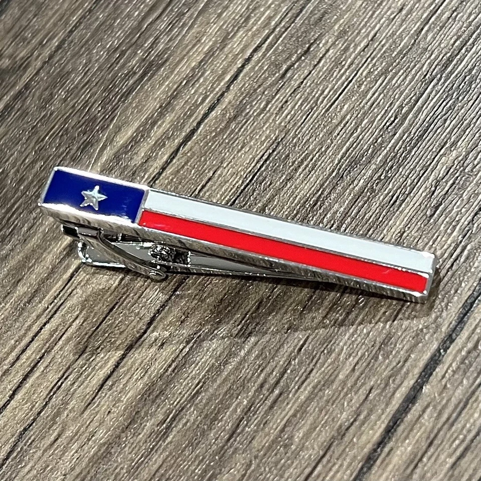 Conjunto de corbata de bandera y barra de corbata de mapa del estado de Texas a juego para hombre clip de corbata de regalo Foto 4 de 4