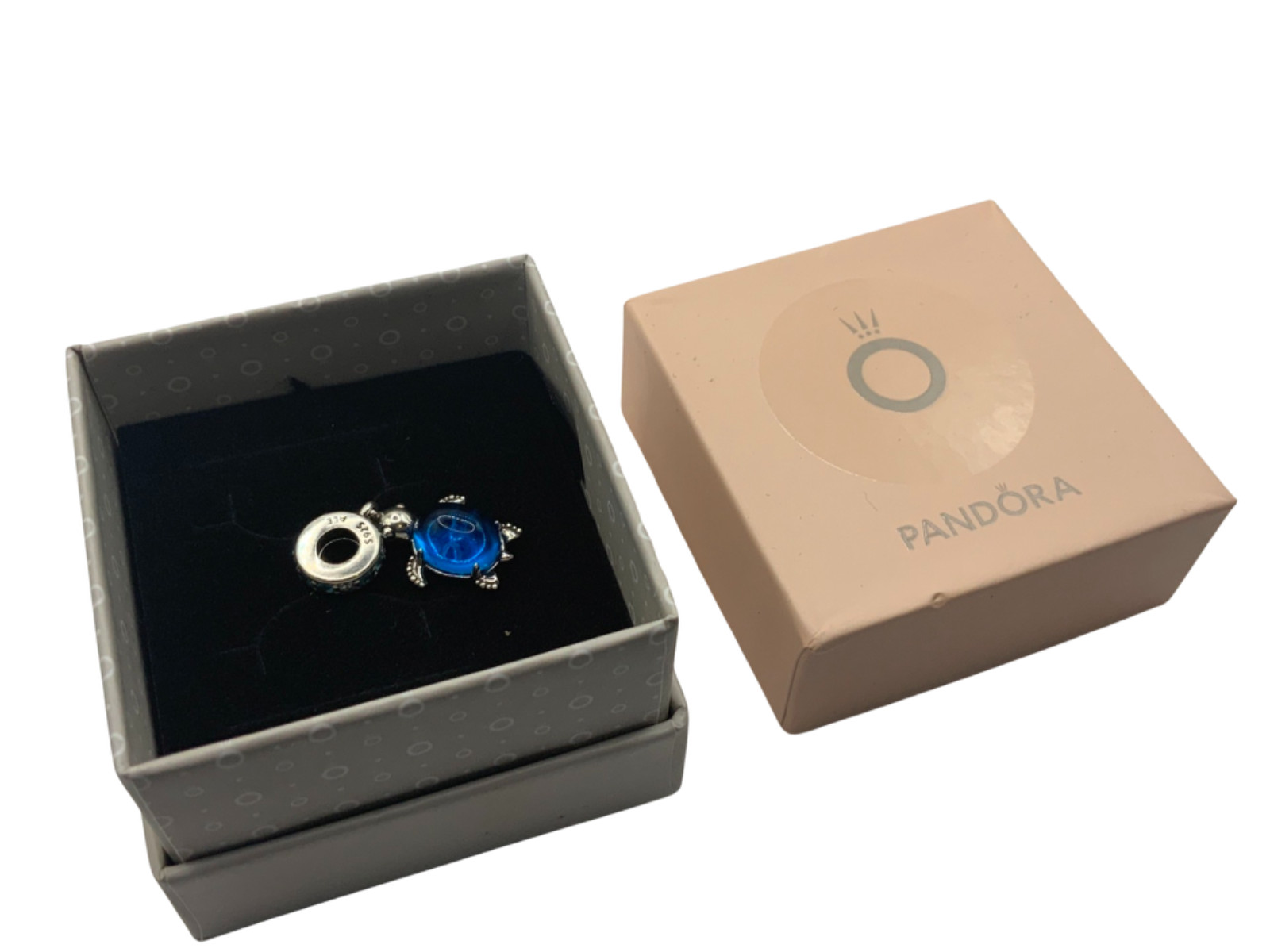 PANDORA Moments Murano blue Glass Sea Turtle Dangle Charm - RRP £55.00