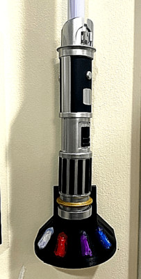 Lightsaber Wall Mount Holder BLACK  Savi's Workshop Holds 6 Kyber Crystals