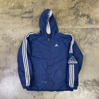 Adidas Regenjacke 90s Full Zip Fleece gefüttert Windbreaker Mantel