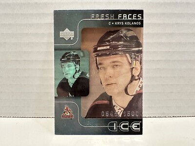 2001-02 Upper Deck Ice Fresh Faces /1500 Krys Kolanos #65 Rookie RC Hockey Card!