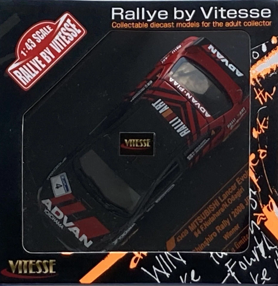 1/43 Vitesse 43420 L/E Mitsubishi Lancer Evo 2008 Shinshiro #4 Nutahara & Odagir - Image 2 of 4
