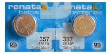 Image of 357 SR44W  | RENATA  | Silver Oxide Watch Battery | 1.55v  | Value Pack of 2 Pcs