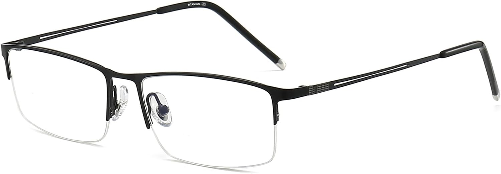 Blue Light Glasses Mens Rectangle Semi Rimless Glasses Computer Gaming Glasses f-image