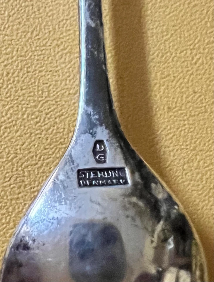 Cuchara corona de café Dansk Guldindustr DGHallmarked Dinamarca Sterling Demi Foto 4 de 4