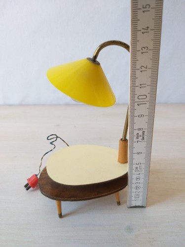 Puppenhaus Puppenstuben Wohnzimmerlampe mit Tischchen Leselampe 50er Jahre - Bild 12 von 12