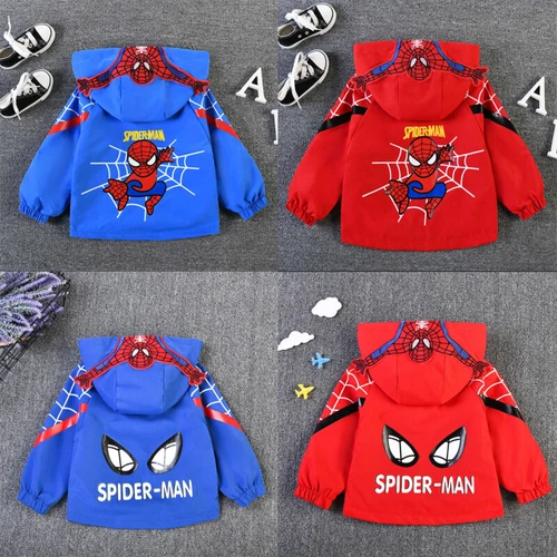 Spiderman Windbreaker Jacket Boys Childrens Hooded Thin Jacket Christmas Gifts - Picture 1 of 31