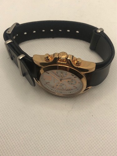 Michael Kors MK5907 Women's Black Leather Analog White Dial Quartz Watch LP363 - Picture 7 of 9