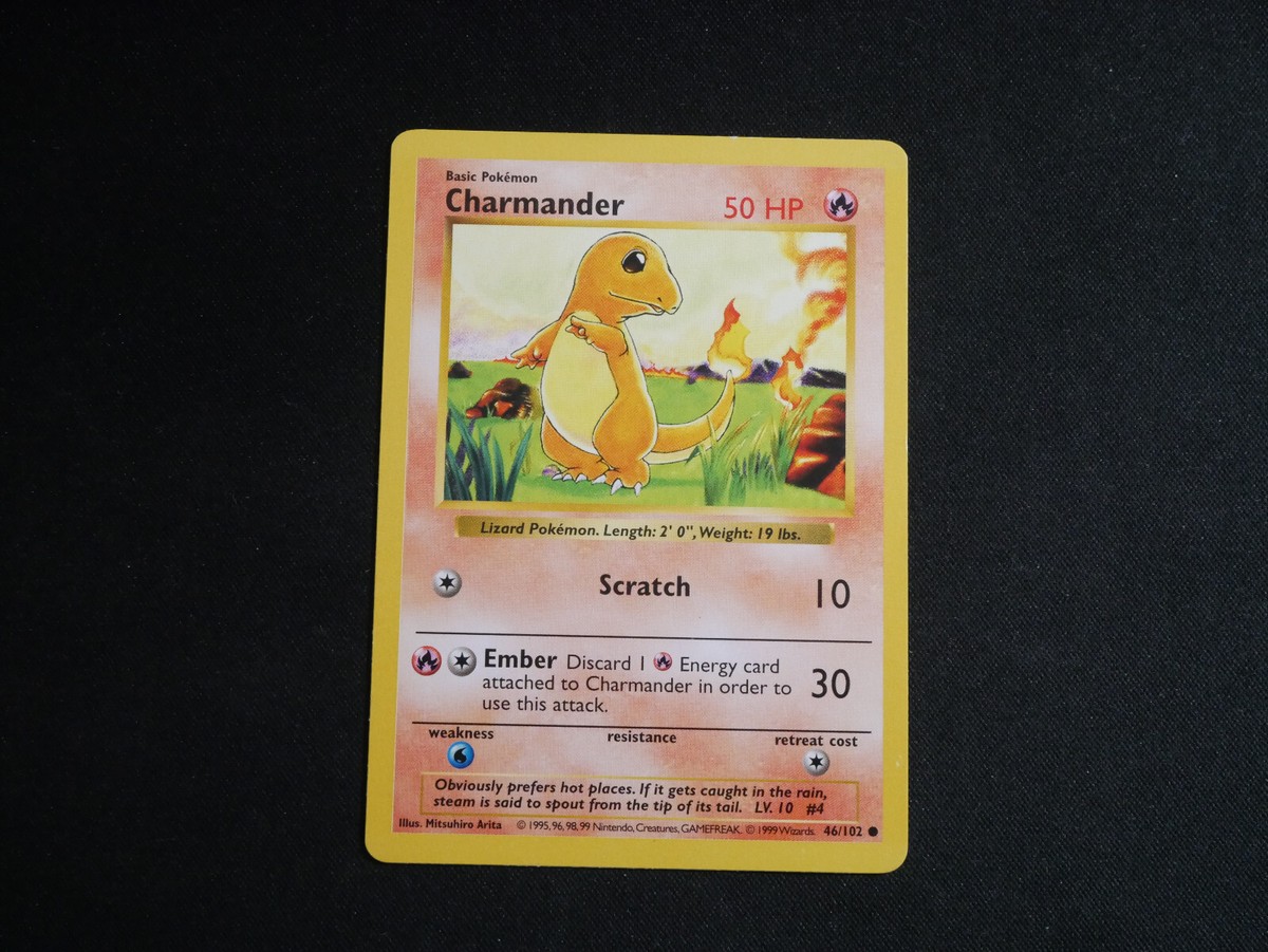 Pokémon TCG Charmander Base Set 46/102 Regular Shadowless Common