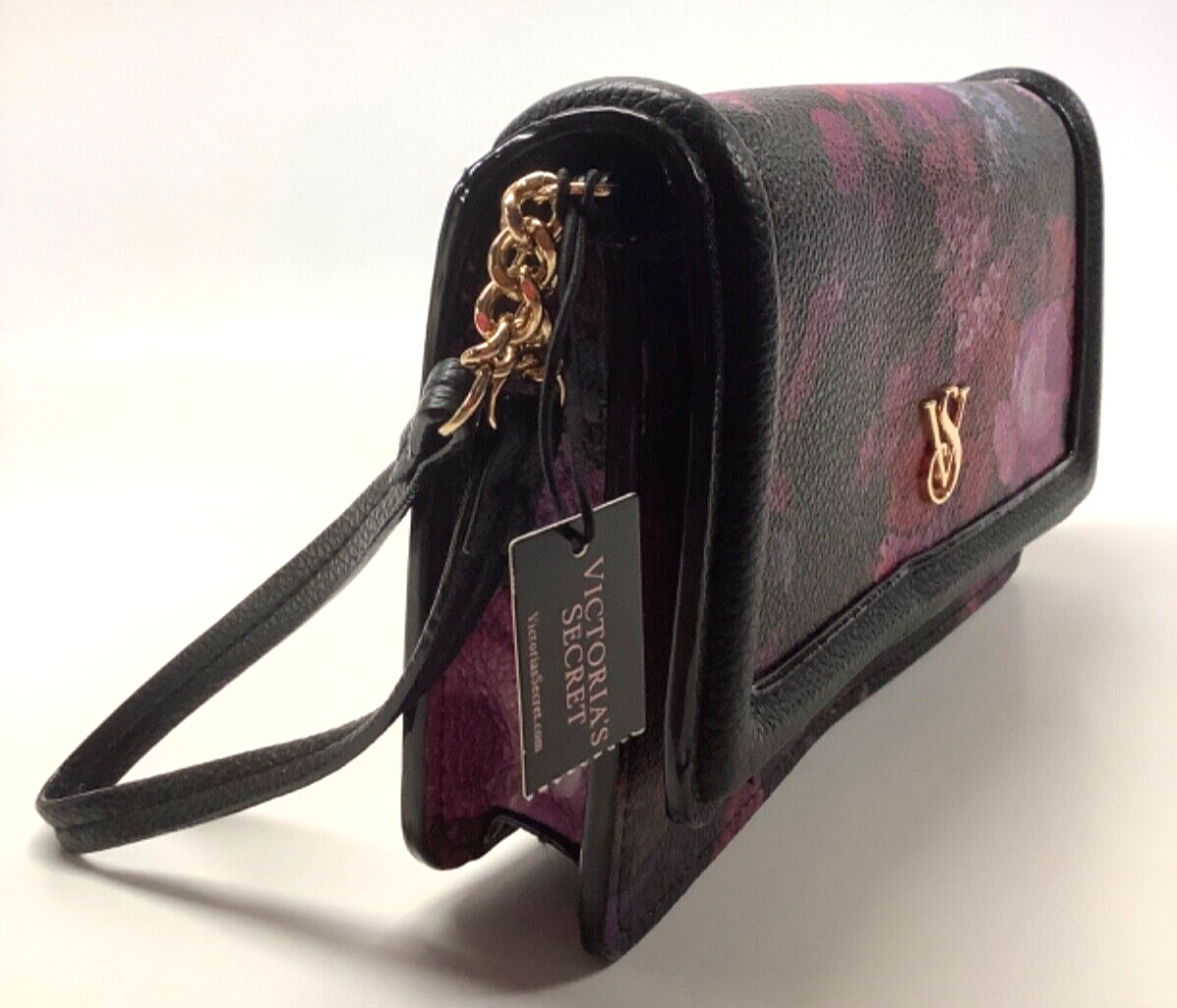 Victoria's Secret Floral Tech Wristlet Wallet ID Card Midnight