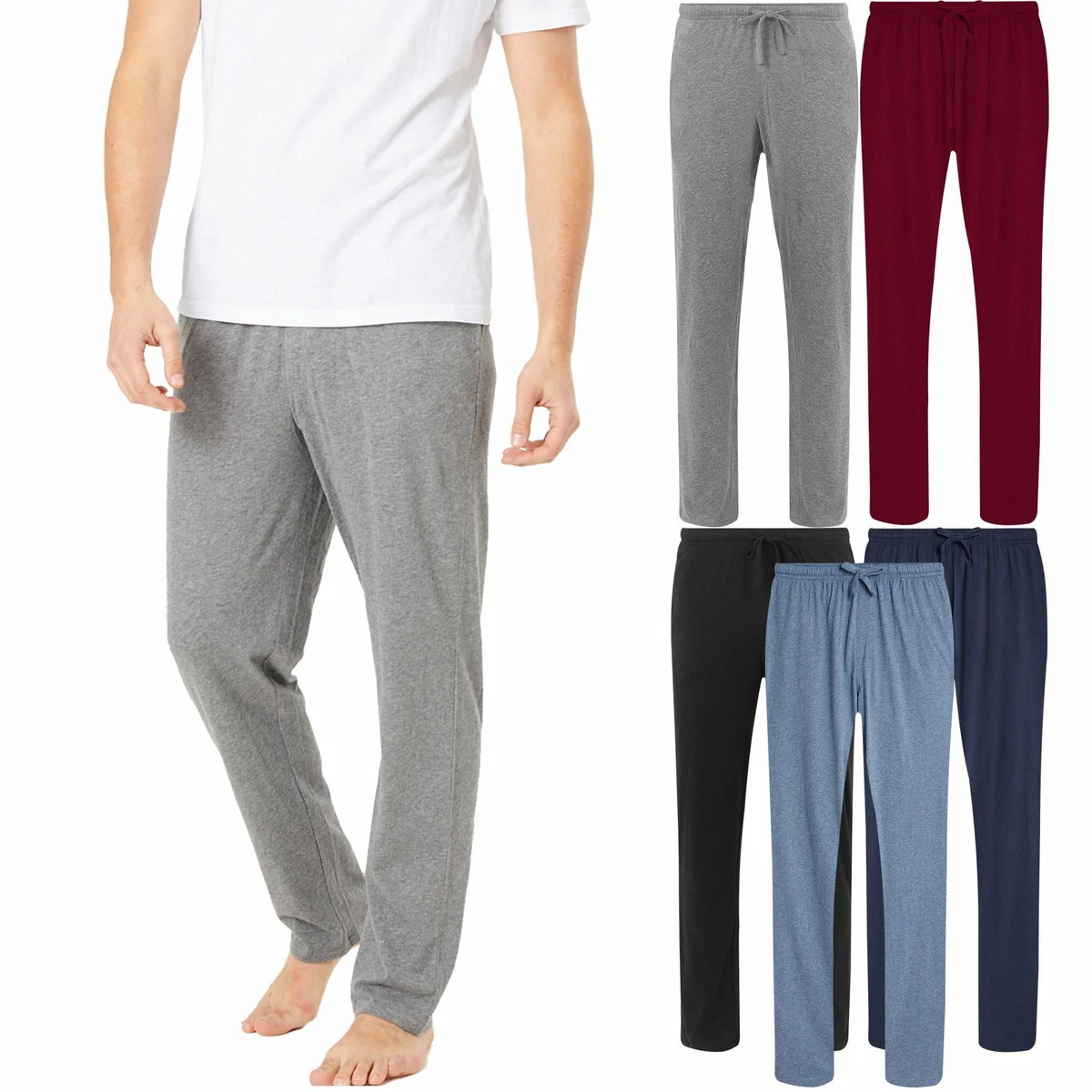 Plain Jersey Pyjama Bottoms Grey, Pyjamas