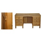 VINTAGE CIRCA 1970'S ROBERT MOUSEMAN THOMPSON ENGLISH PEDESTAL DESK ADAZED TOP