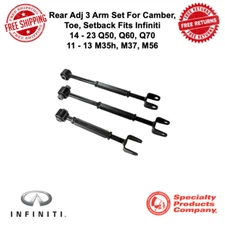 SPC 72240 Rear Adj 3 Arm Set For Camber, Toe, Setback Fits Infiniti Q & M Models