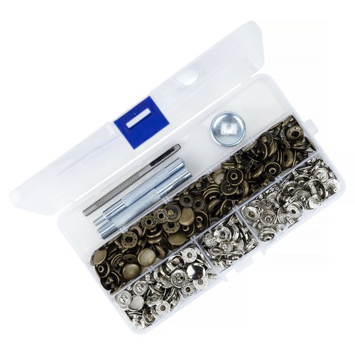 100pcs Heavy Duty Snap Fasteners Press Studs Kit Set Poppers Leather Button Tool - Picture 8 of 9