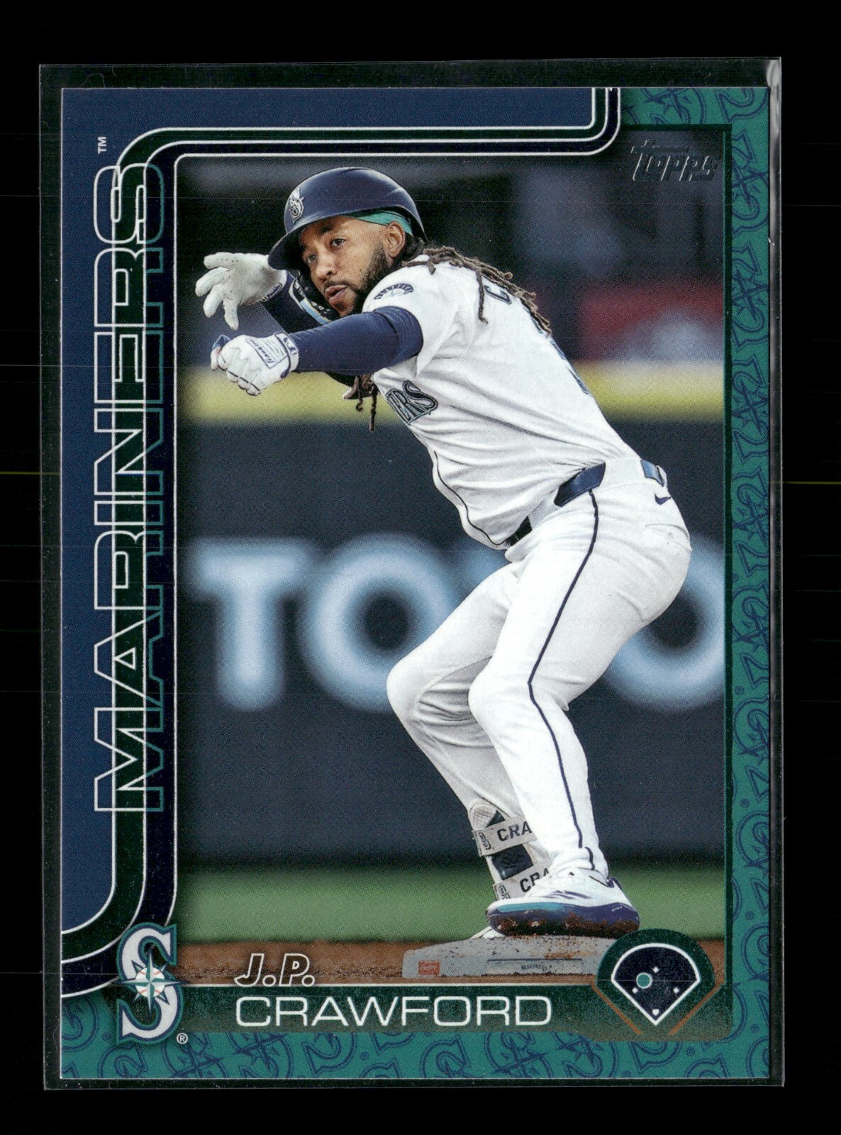 2025 Topps Series 1 #298 J.P. Crawford Team Color Border Variation SSP Mariners