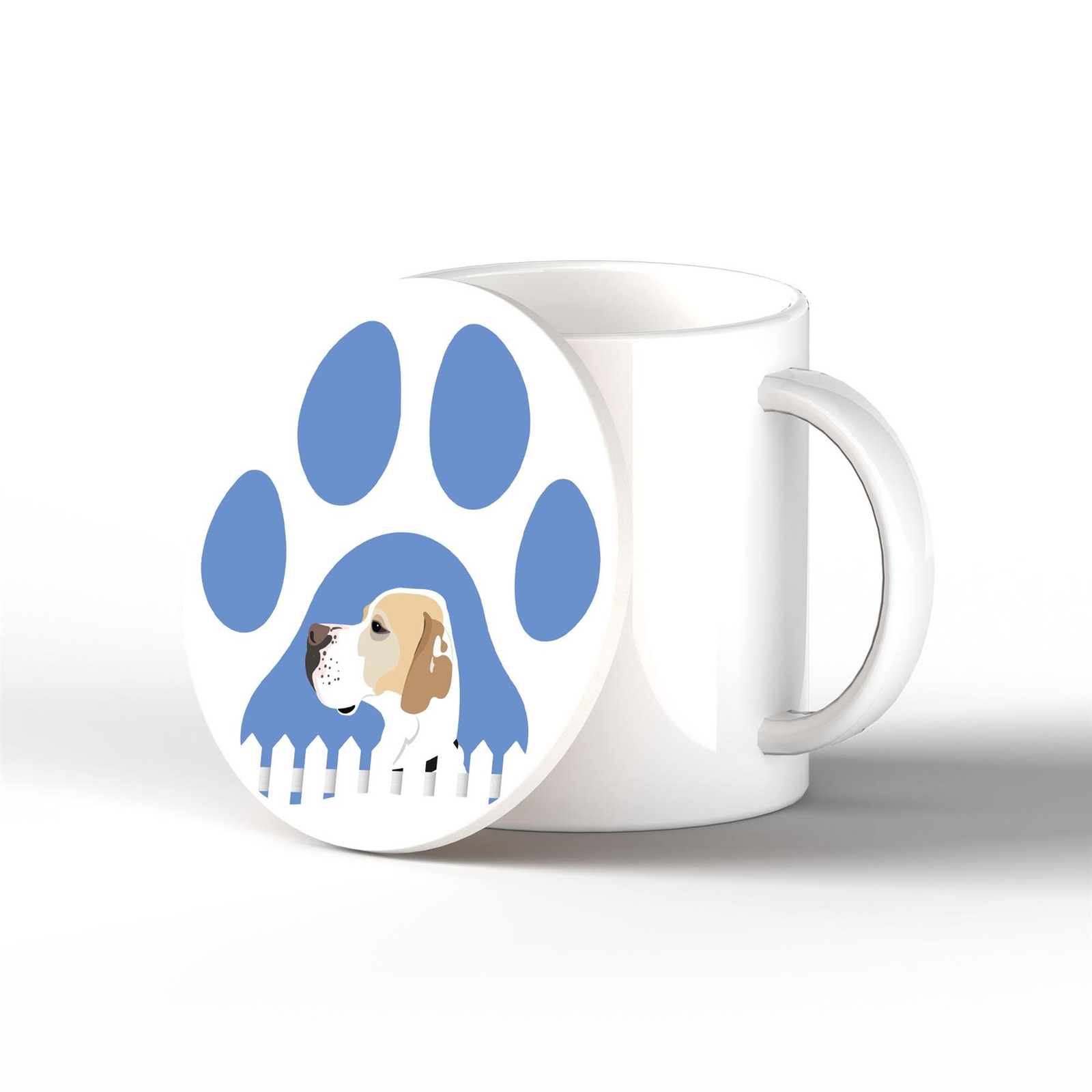 English Pointer Pawprint Kate Pearson Illustration Ceramic Coaster Dog Gift