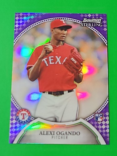Alexi Ogando 2011 Bowman refractor púrpura esterlina 6/10, #37, Texas Rangers - Imagen 2 de 6