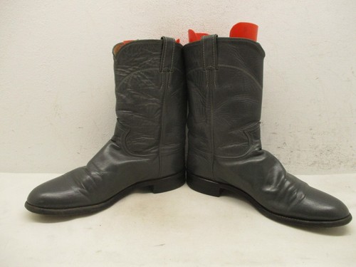 Stivali da cowboy Justin in pelle grigia Roper da uomo taglia 9,5 stile E 3025 USA - Foto 5 di 13