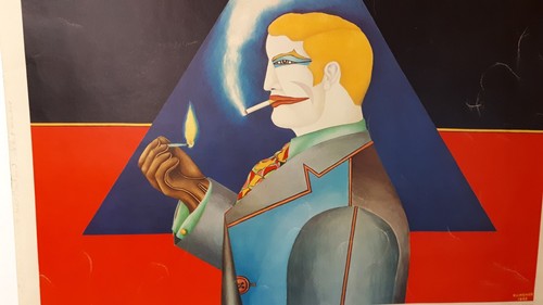 Vintage print wall decor Richard Lindner Pillow surreal art retro gift smoking - Picture 7 of 7