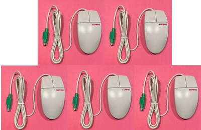 Lot of 5 NEW Vintage Compaq PS2 Beige M-S34 141189-401 Computer Mouse Trackball