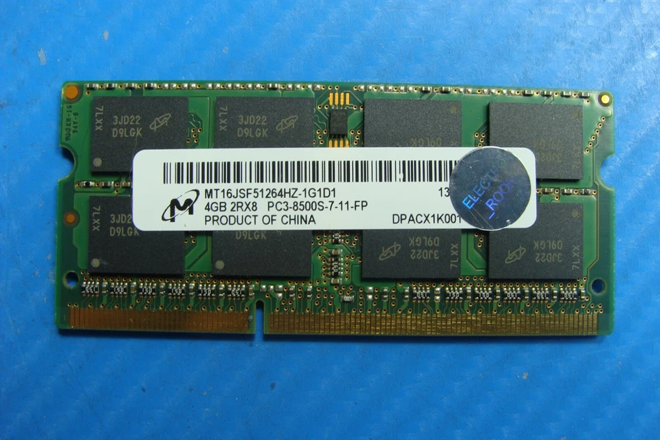 Apple A1286 Micron 4Gb 2rx8 pc3-8500s Memory RAM SO-DIMM mt16jsf51264hz-1g1d1 - Image 2 of 2