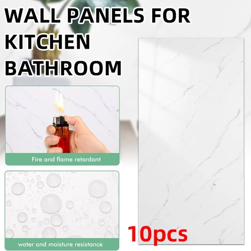 10 stk Marmor Wandaufkleber Selbstklebend Steinoptik Wandpaneele PVC Küche Bad - Bild 7 von 20