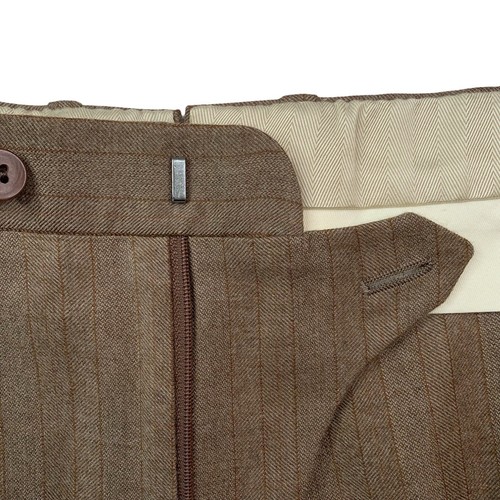 Mint! Bespoke 48 R Brioni 100 % Cashmere Light Brown Multi Stripe Suit Italy - Picture 16 of 24