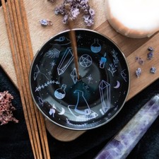 Gothic Crystal Witch Design Black & White Decorative  Incense