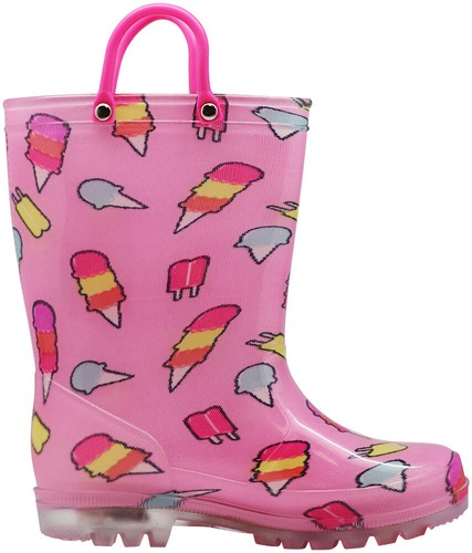 Norty Toddler Little Big Kids Girls Waterproof PVC Light Up Rain Boots SEE VIDEO - Picture 19 of 40