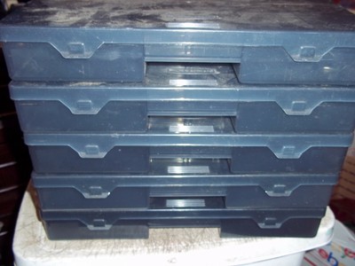 5 Pc Rubbermaid Model 6006 Storage Cases Nuts Bolts Organizer