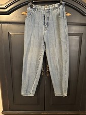 Vintage Sasson Basics Womens High Waisted Tapered Stone Washed Mom Jeans Size 12