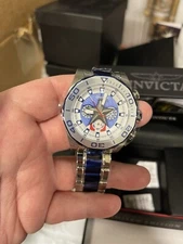 Invicta Marvel Captain America Stainless Steel Limited Edn 48mm Blue Watch New