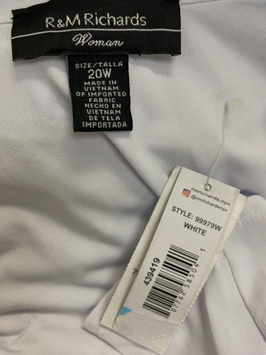 R & M Richards Women's White Bell-Sleeve Jacket Plus Size 20W - Picture 3 of 3