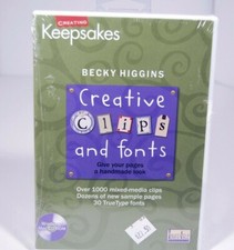 Creating Keepscapes Creative CLIPS  FONTS by Becky Higgins New Sealed CD-ROM