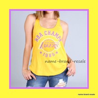 La Lakers Hardwood Classics Yellow Tank Top Womens Medium M 1985 Nba Champs La Lakers Hardwood Classics Yellow Tank Top Womens Medium M 1985 Nba Champs