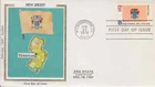 NEW JERSEY STATE FLAG  1976 COLORANO SILK cachet fdc  UNADDR