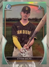 2023 Bowman Chrome ETHAN SALAS 1st AQUA REFRACTOR /125 - Padres