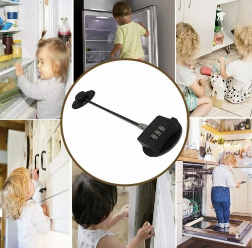 Refrigerator and Cabinet Lock, with Secure Combination Lock- Black / White - Picture 5 of 8