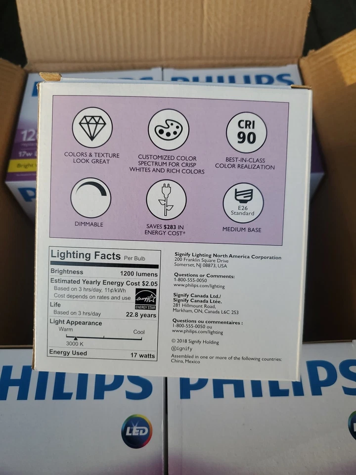 6 PACK Philips Dimmable PAR38 Flood 17W LED ExpertColor 25° 1200Lm Bright White  - Image 3 of 4