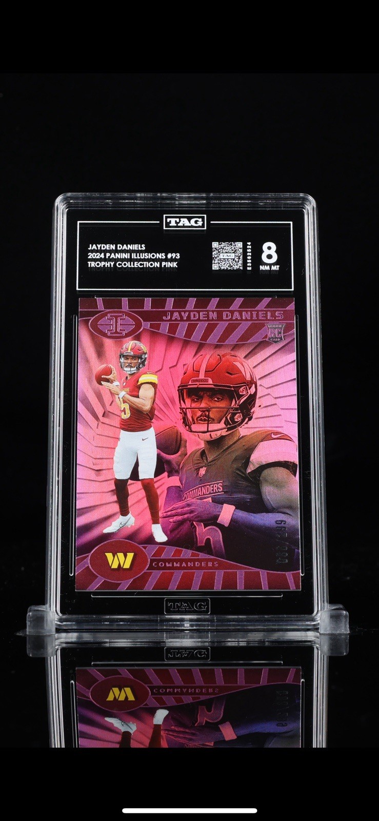 2024 Panini Illusions - Jayden Daniels #93 Trophy Collection Pink /299 (RC)