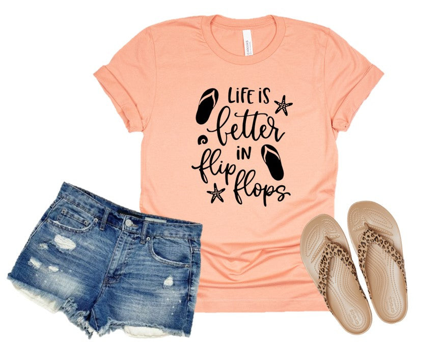 Life is better in flip flops - Tee image 5